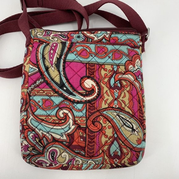 Vera Bradley Iconic Hipster Crossbody Bag Purse in Regal Paisley 8" x 7" x 1" - Picture 3 of 4